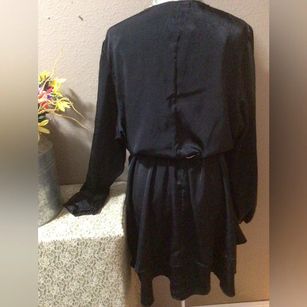 CITY CHIC BLACK RUFFLE MINI DRESS - Picture 3 of 14